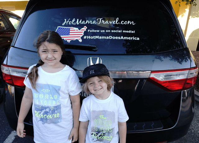family road trip across country with kids in minivan