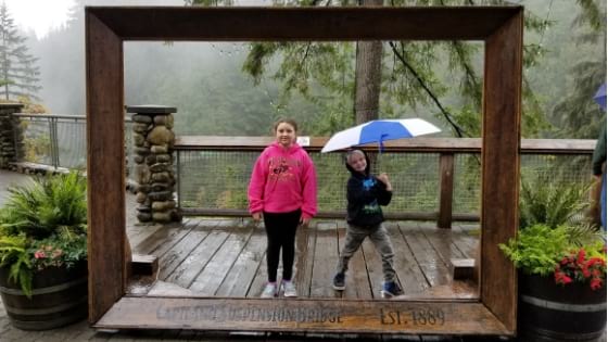 Raining at Capilano Suspension Bridge Park