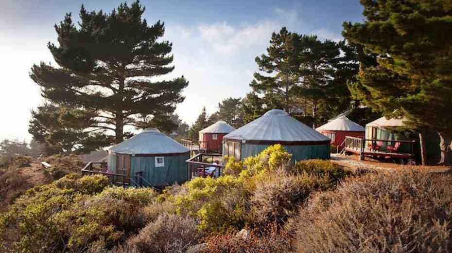 yurt glamping at Treebones Resort in Big Sur California