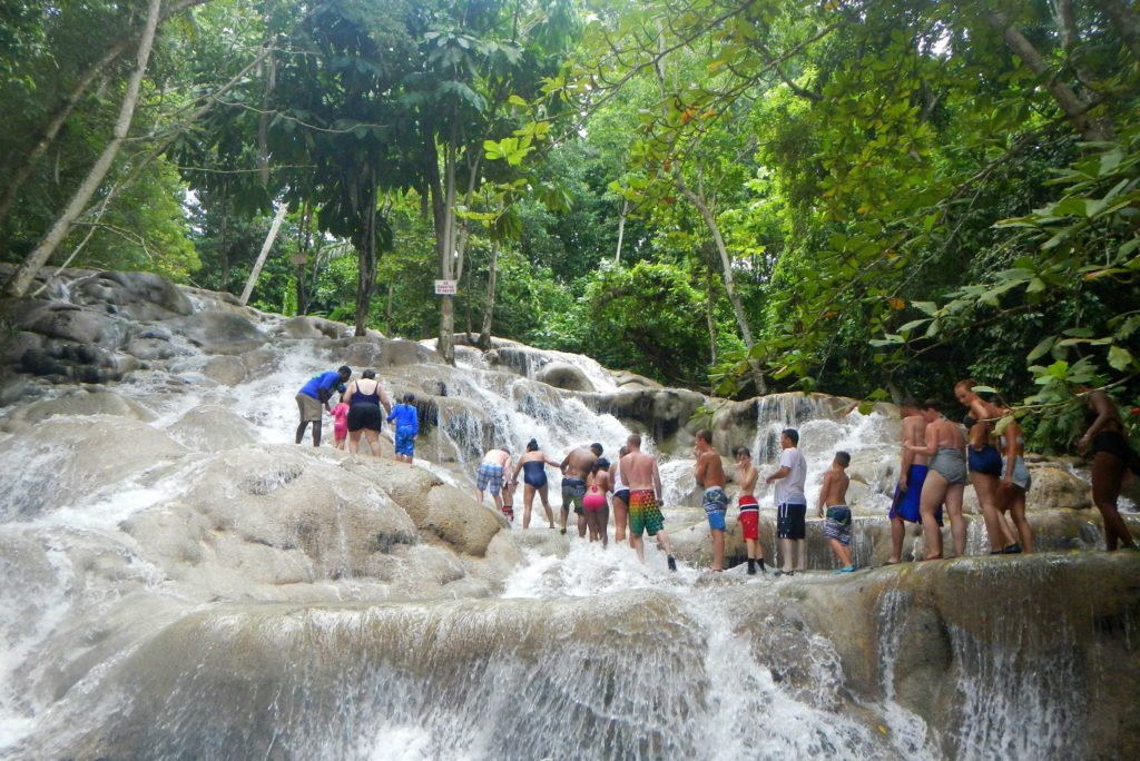 Dunns River Falls with kids