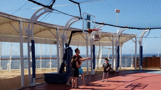 Playing Basketball on Disney Wonder Deck