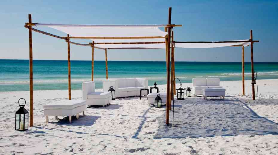 Beach lounge at family hotel Embassy Suites by Hilton Miramar Beach Destin Fl
