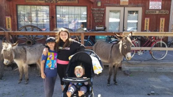 Kids with Oatman Burros