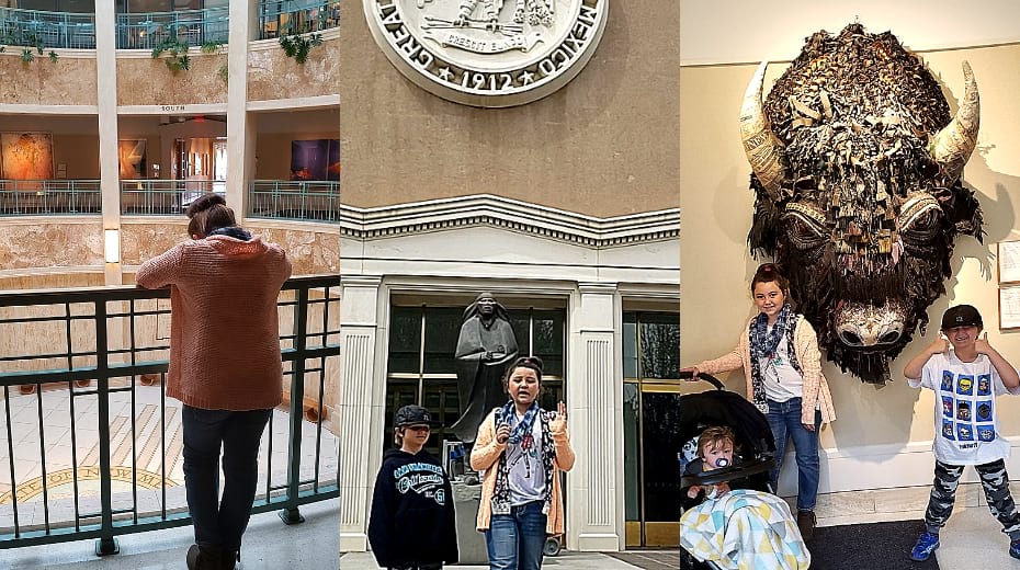 Santa Fe Capitol Building with kids