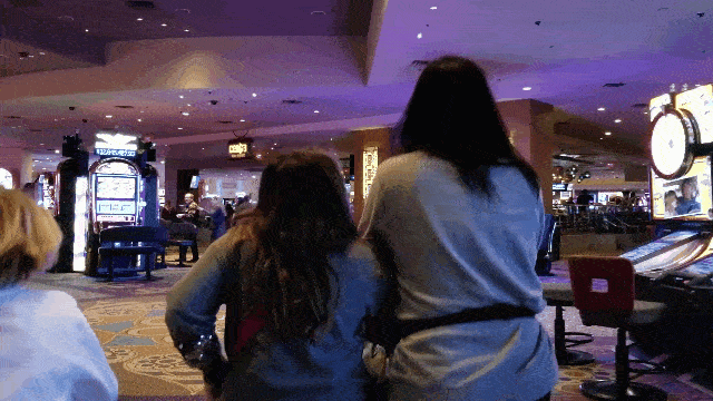 Baby stroller in Las Vegas Casino with kids