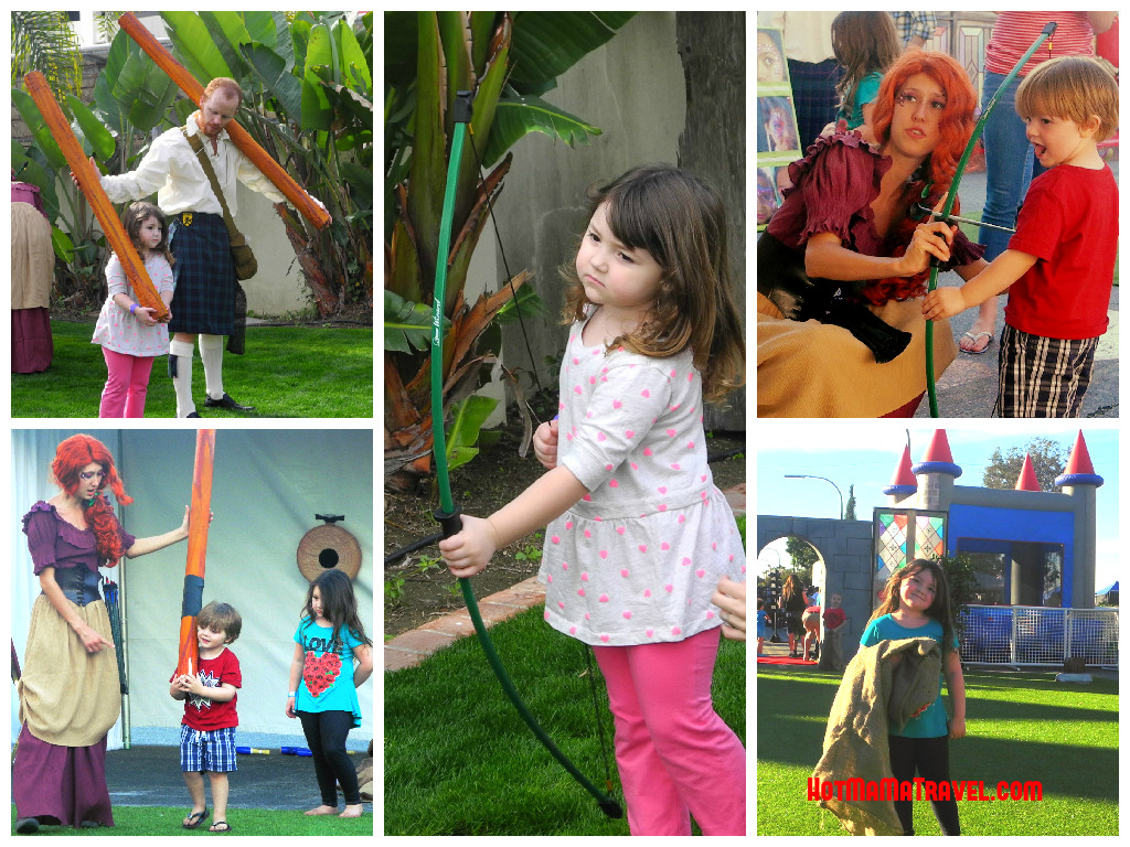 Kids enjoying the Wee Highland Games at the Queen Mary Scots Fest