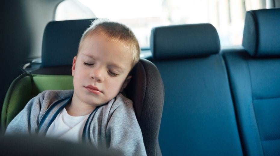 Child sleeping in car