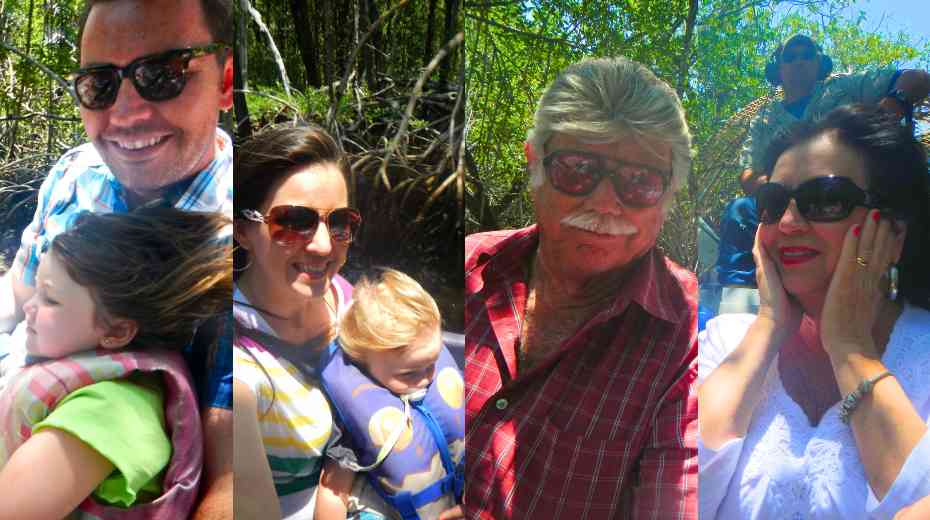 family on airboat tour everglades