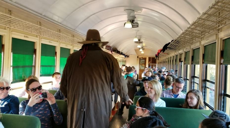 Gang robbing the Grand Canyon Railway train